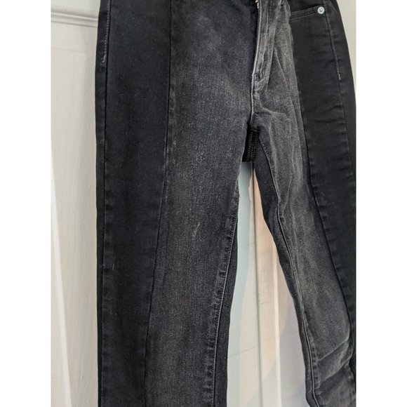 Two-tone black/grey skinny jeans, frayed hem, 26 - Picture 3 of 6